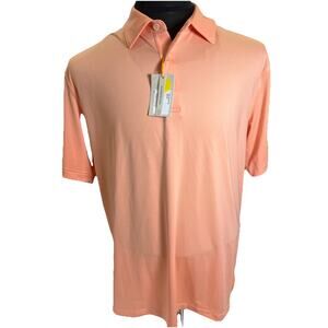 Peter Millar Summer Comfort Peach Golf Polo Mens LG NWT Southampton Arm Logo